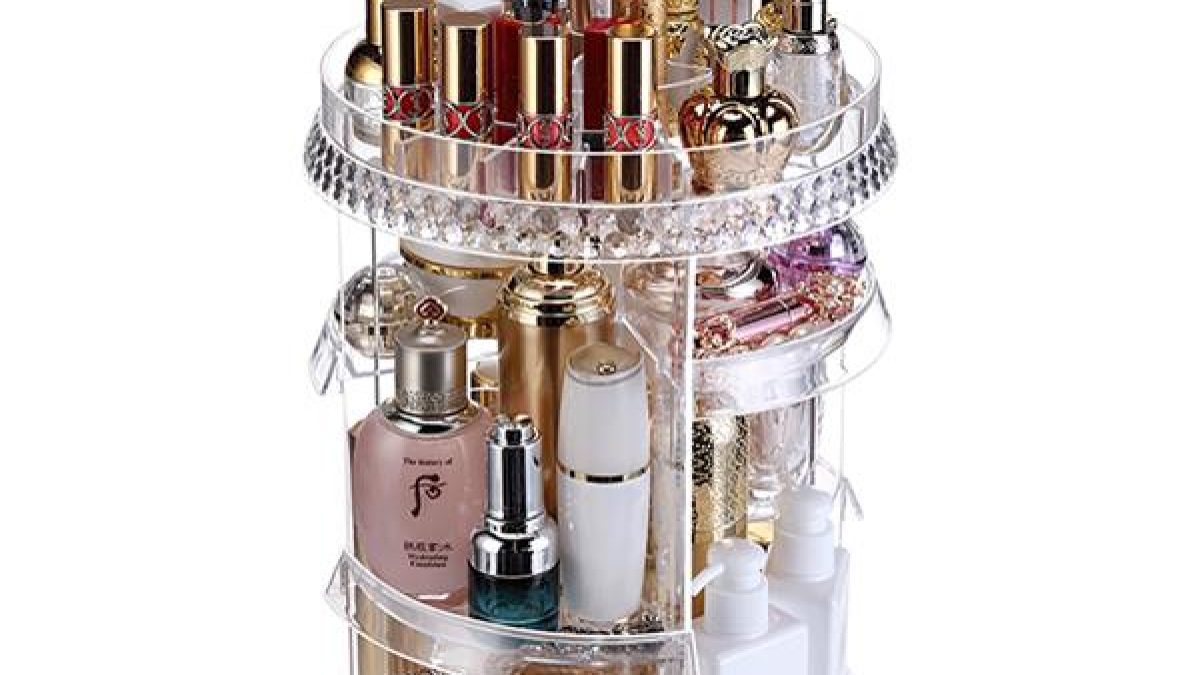 MISERWE Makeup Organizer 360 Degree Rotating 7 Adjustable Layers Large  Capacity Cosmetic Organizer Transparent Make Up Organizers and Storage