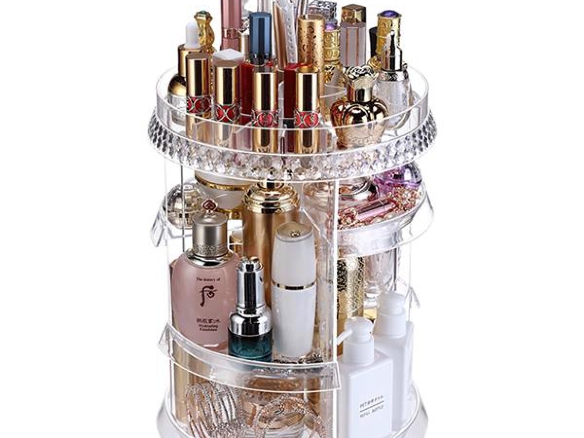 MISERWE Makeup Organizer 360 Degree Rotating 7 Adjustable Layers Large  Capacity Cosmetic Organizer Transparent Make Up Organizers and Storage